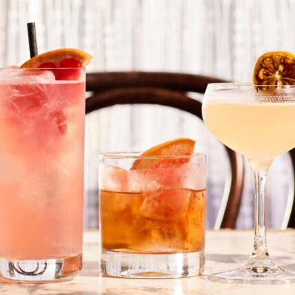 Handcrafted signature cocktails served at the elegant Galvin Bishopsgate bar.