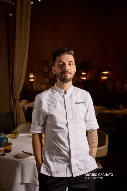 Executive Chef Arturo Granato inside the Galvin Bistrot & Bar dining room, Spitalfields.